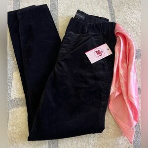 Juicy Couture Black Skinny Jeans with Pink Scarf Accent
